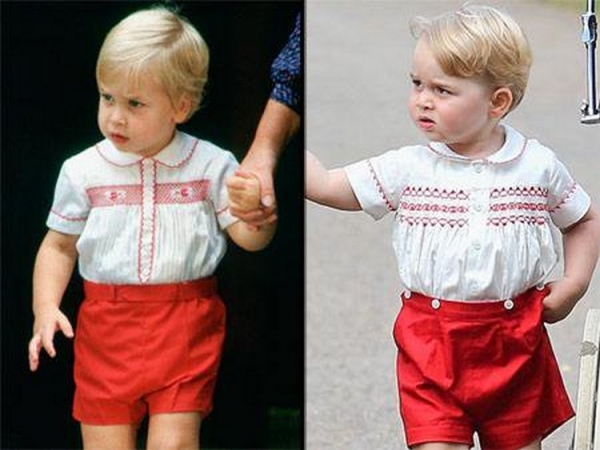 А вы замечали, что принца Джорджа одевают так же, как и его отца десятилетия назад?