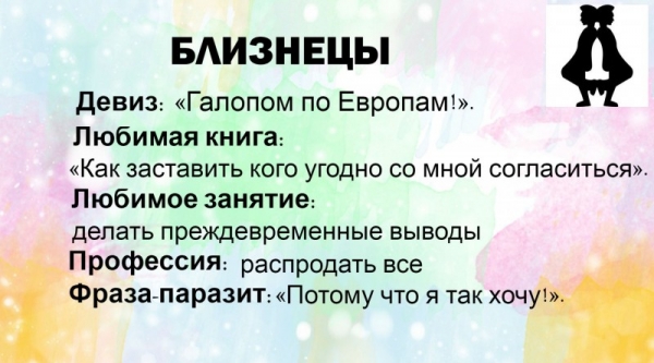 Коротенькая, забавная и очень точная характеристика каждого из знаков Зодиака